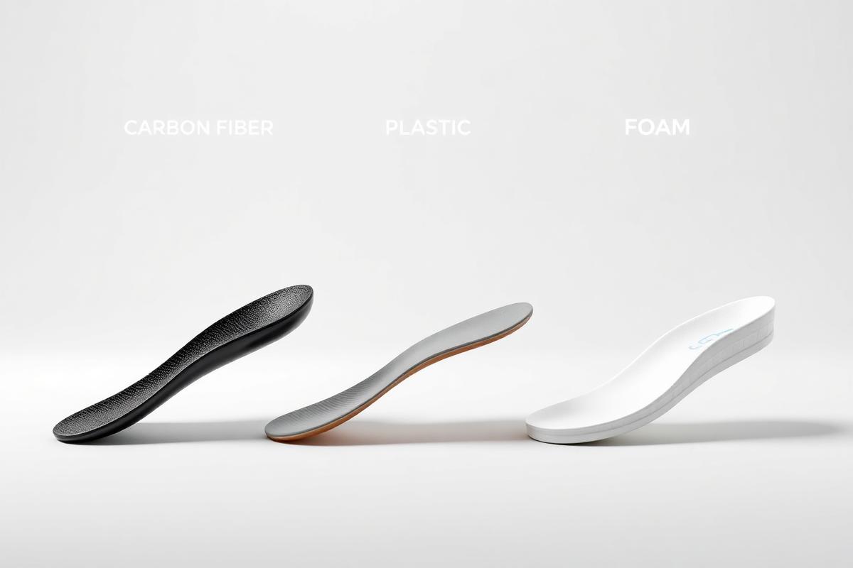 Comparison of carbon, plastic and foam insoles for cyclists